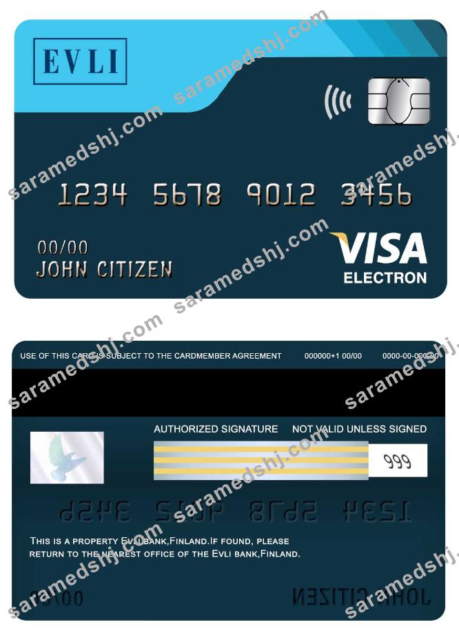 Finland Evli bank visa electron card